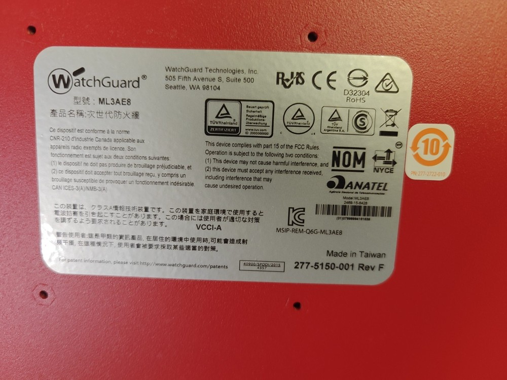 Watchguard Firebox M200 ML3AE8 Firewall Network Security Appliance
