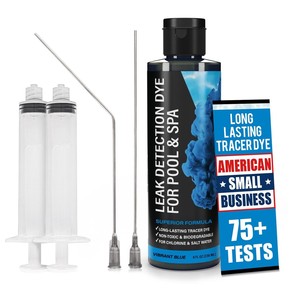 Escentile Pool Leak Detection Dye Kit - with 2 Precision Vibrant Blue