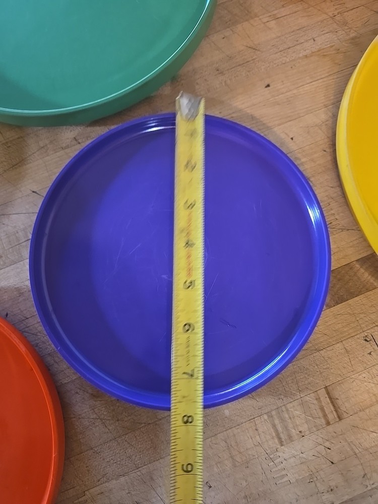 Vintage Heller Massimo Vignelli 8 Piece Rainbow Dining Set MCM Plastic EUC