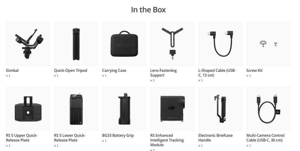 DJI RS 5 Combo Camera Gimbal Stabilizer Tracking Module Handle Case Brand New