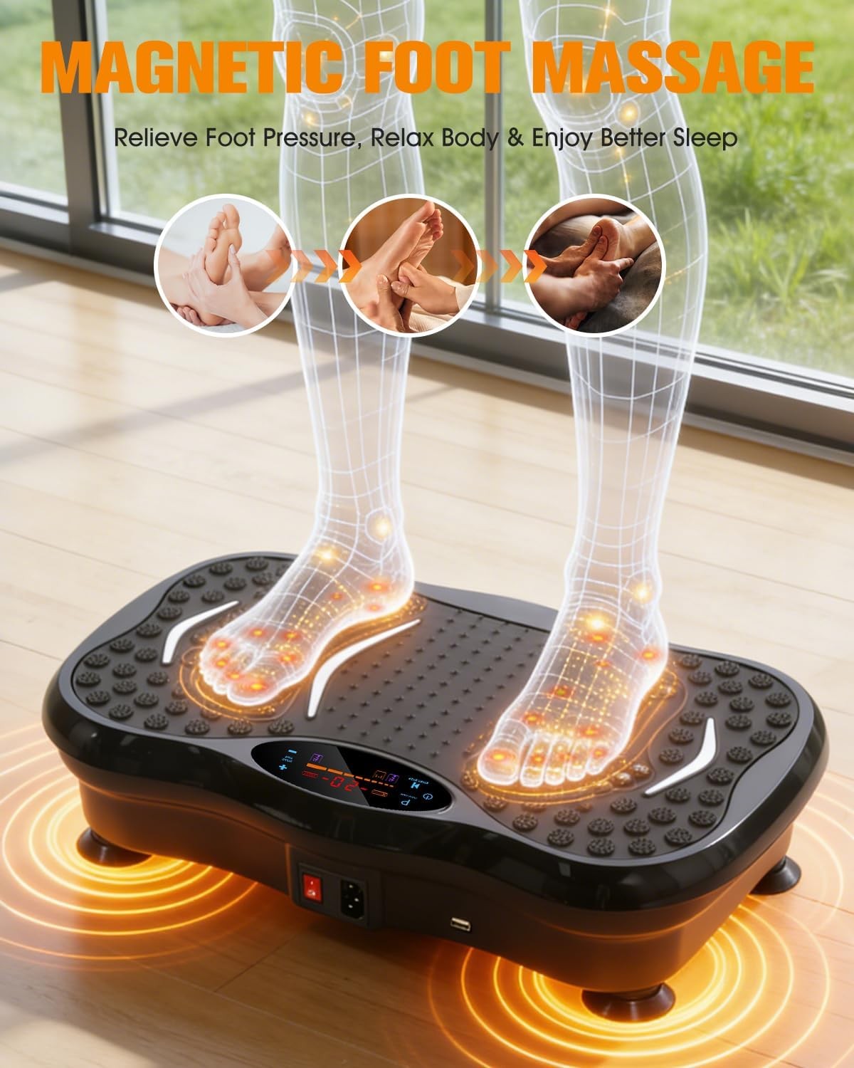 Vibration Plate Exercise Music Whole Body Shake Vibrating Platform Bluetooth