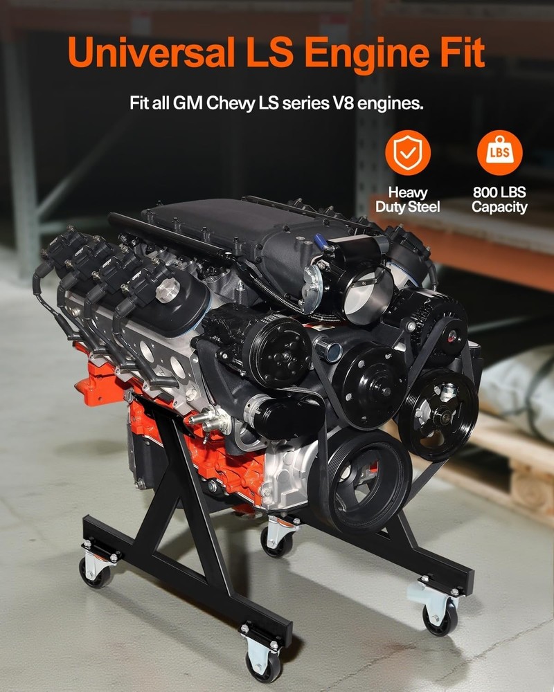 LS Engine Stand Cradle, Rolling Storage Stand for GM Chevy V8 LSx Engines, He...