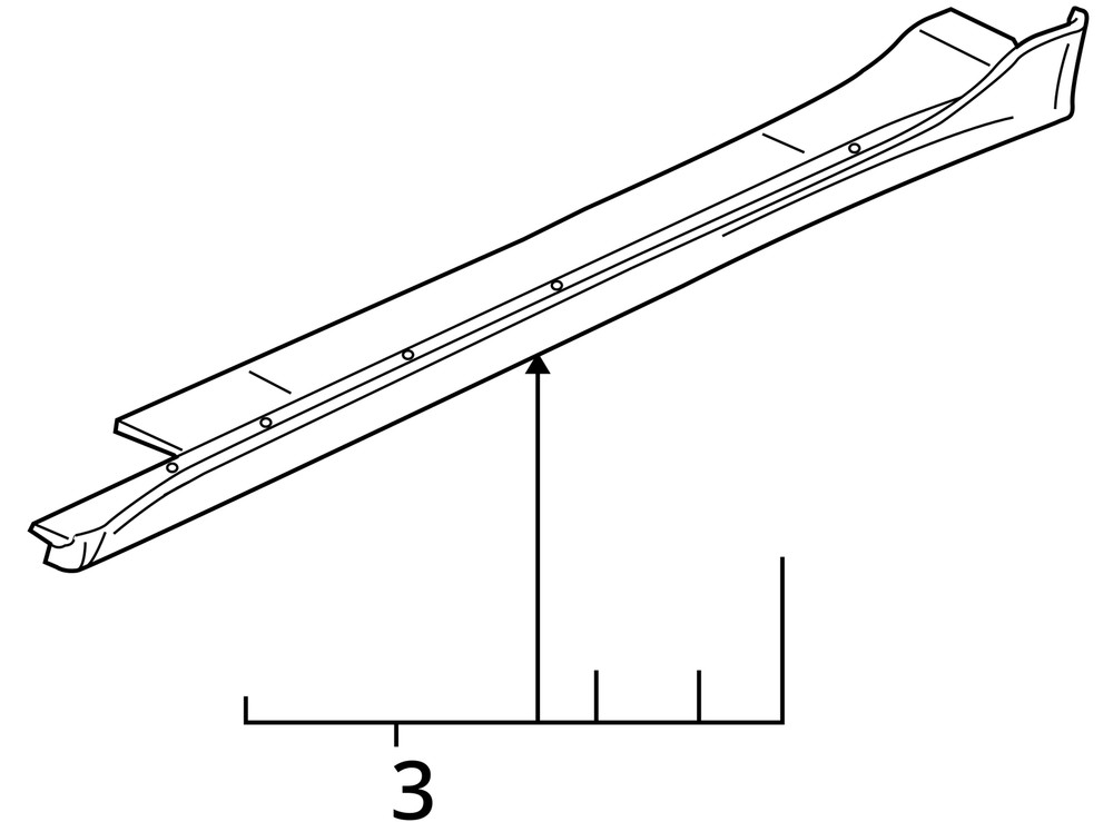 RIGHT WHT ROCKER PANEL MOULDING OEM 2013 MITSUBISHI LANCERMIT 6512A488