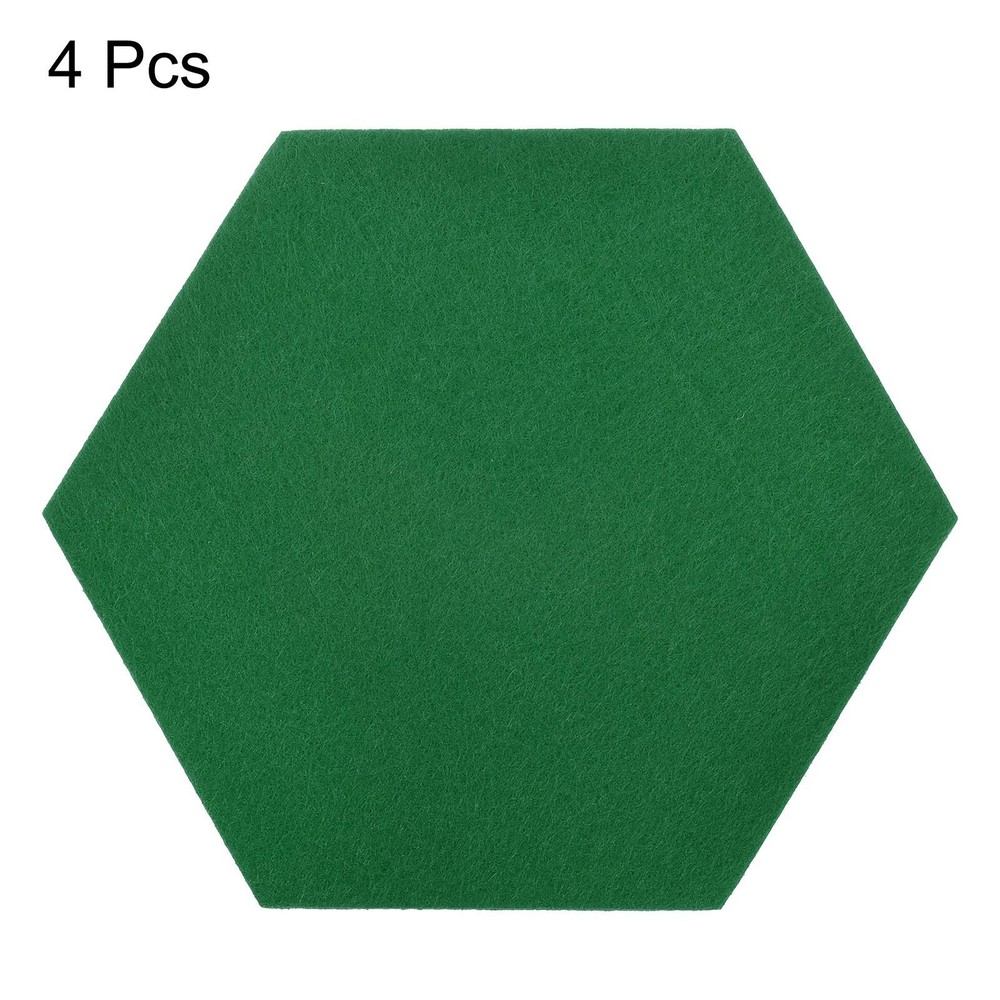 Felt Coasters 4pcs Hexagonal Green Tampons