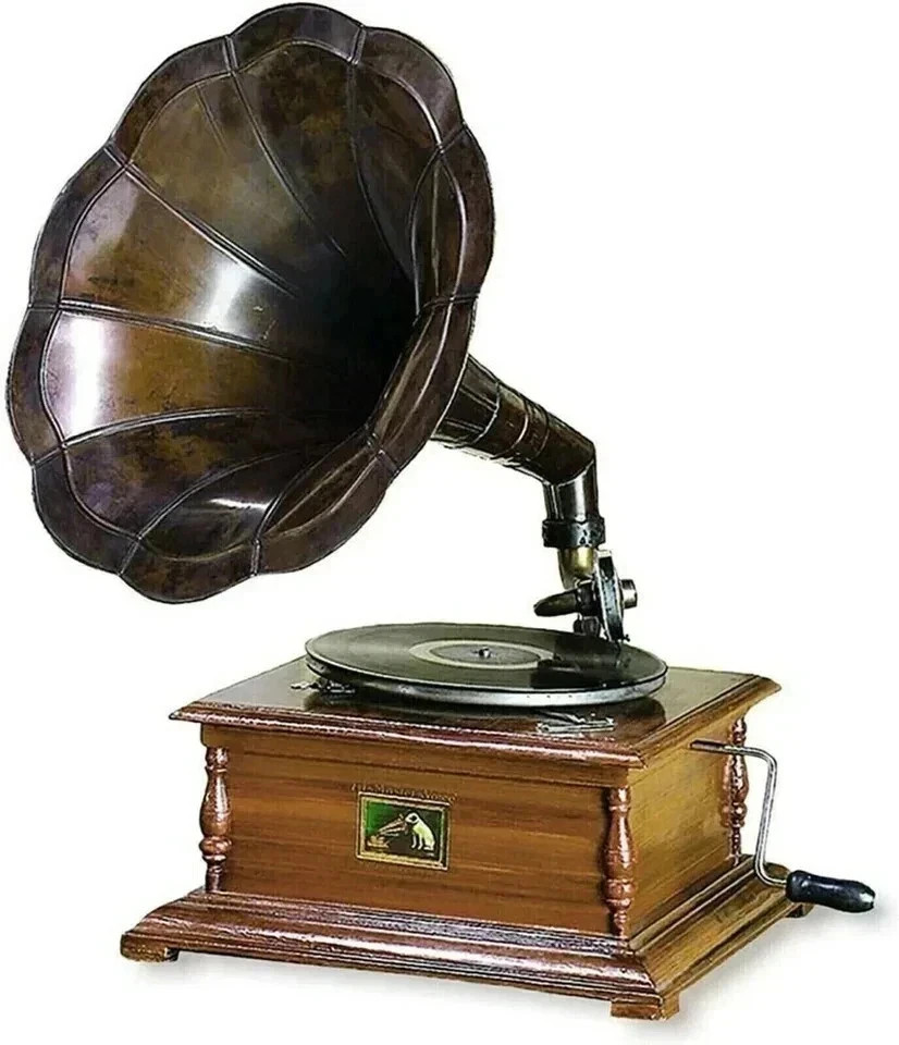 Vintage HMV Gramophone Player Working Phonograph Antique Decor Gift