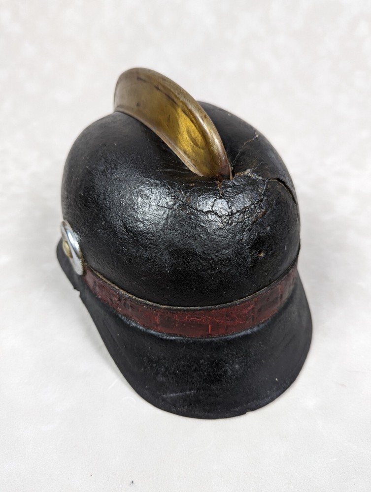 Vintage leather fire helmet