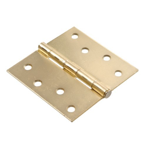 Hardware Essentials Square Corner Door Hinge Satin Brass (4")
