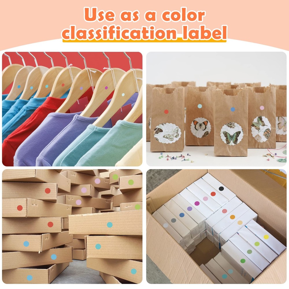 6720 PCS Small Dot Stickers Round Color Coding Labels 6.35mm, Multi