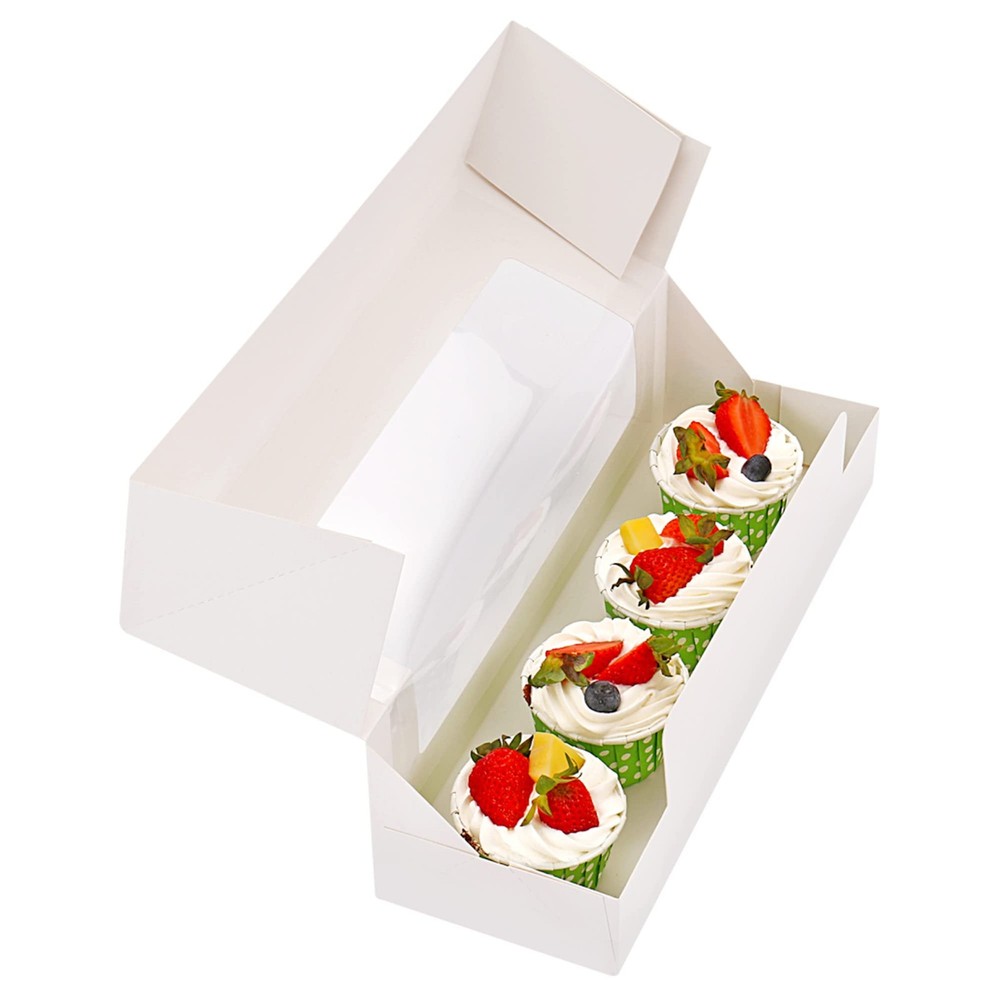 12 x 4 x 3.5 Roll Cake Boxes Loaf Cookie White Bakery Boxes