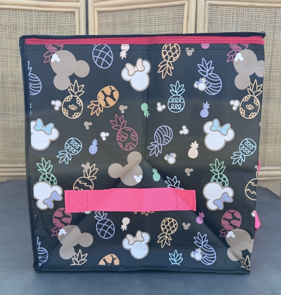 Buddha Mochi Black Disney Pineapple Mickey Large Storage Tote Bag Reusable NEW!