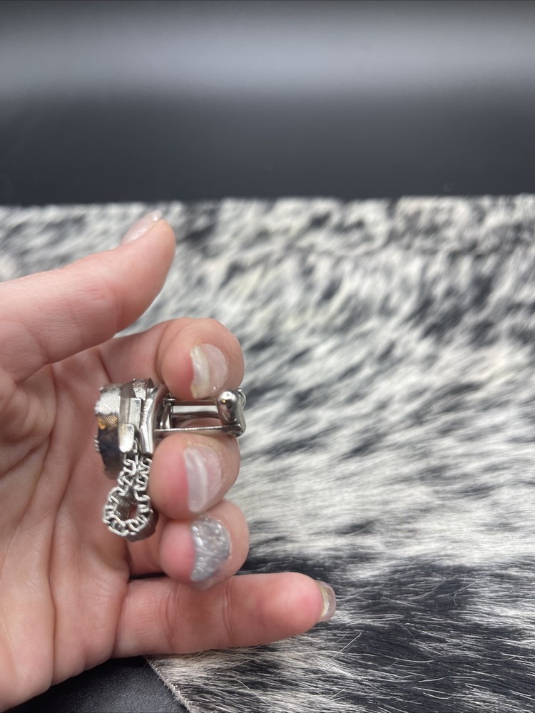 Vintage Cufflinks Wrap Around Silvertone #Q52