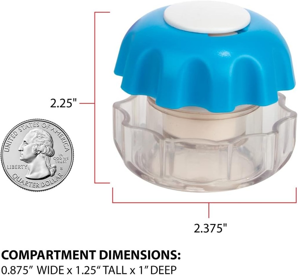 Crush Pill Vitamins Tablets Crusher Grinder with Storage Compartment Blue