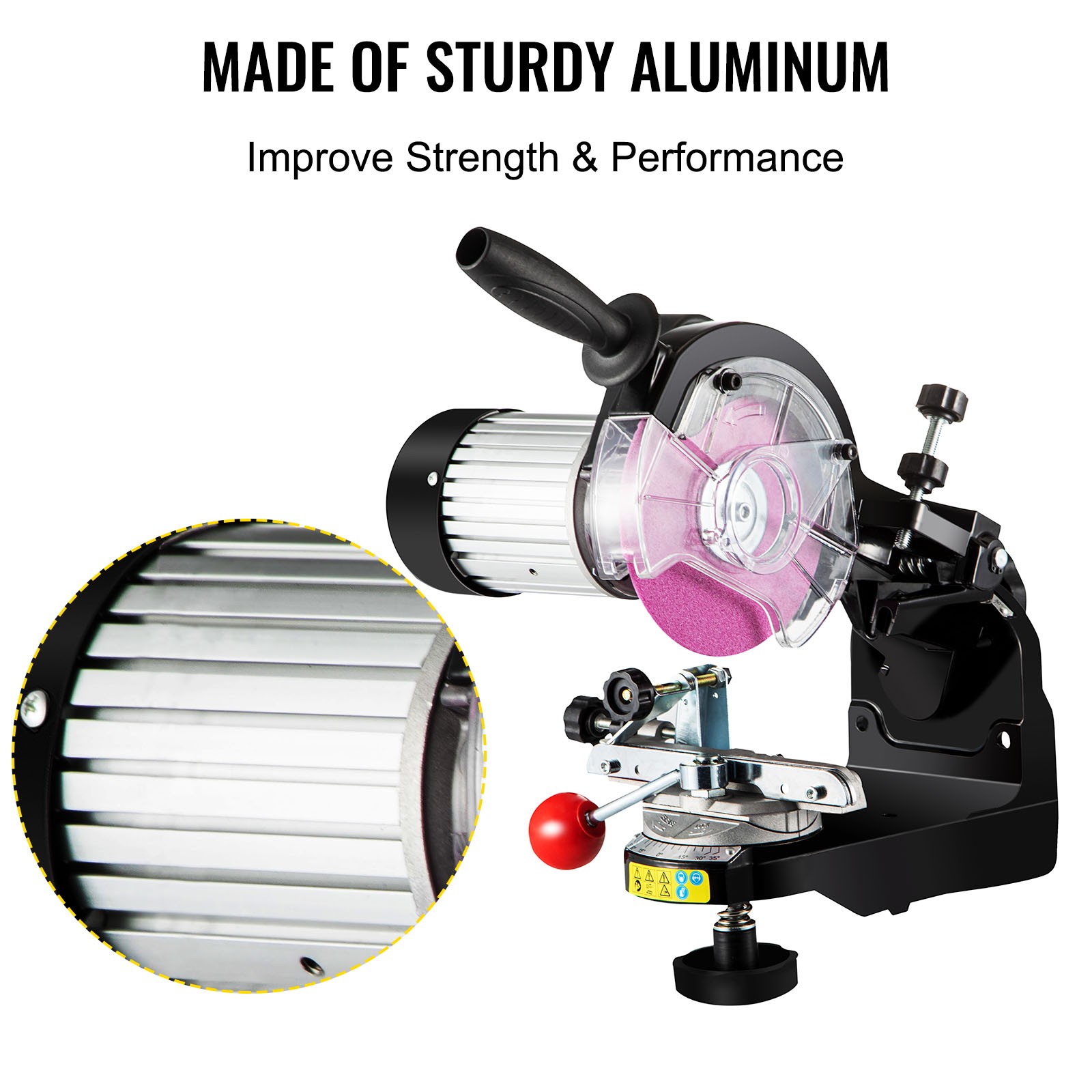 230W Chainsaw Sharpener Grinder w/ Grinding Wheels 1/8”&3/16” Sharpener 110V