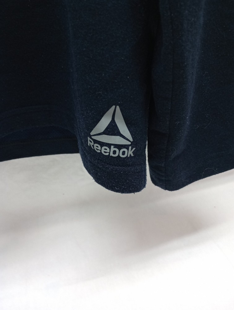 Reebok Mens 1/4 Zip Long Sleeve Athletic Pullover Blue - Size XL
