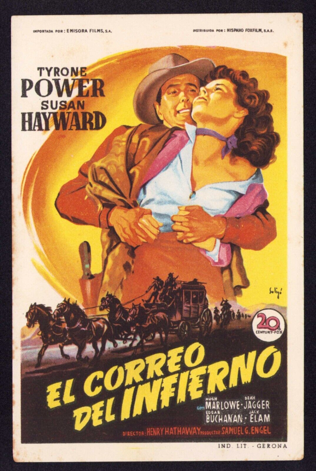 RAWHIDE Original Movie Herald Tyrone Power Susan Hayward Western Drama