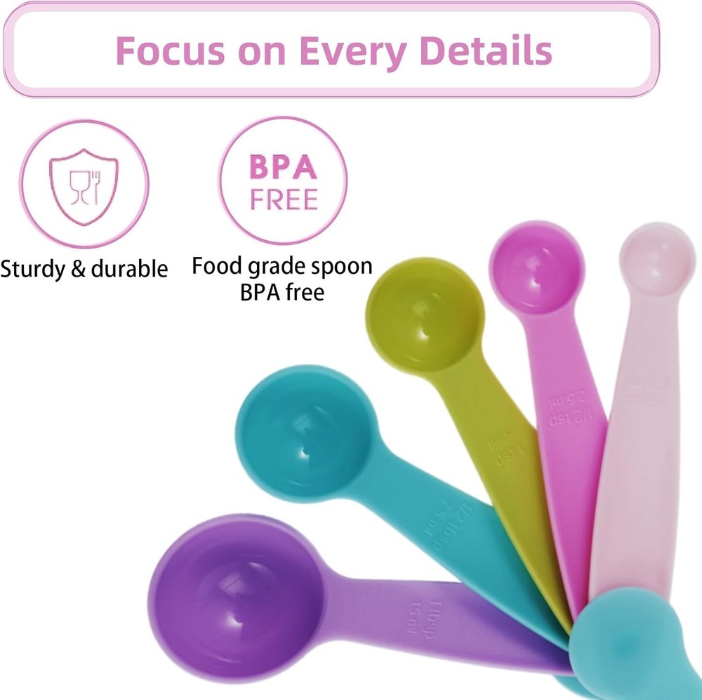 10PCS Measuring Cup & Spoon Set Stackable Nesting Cup Spoon Kitchen Baking Tools