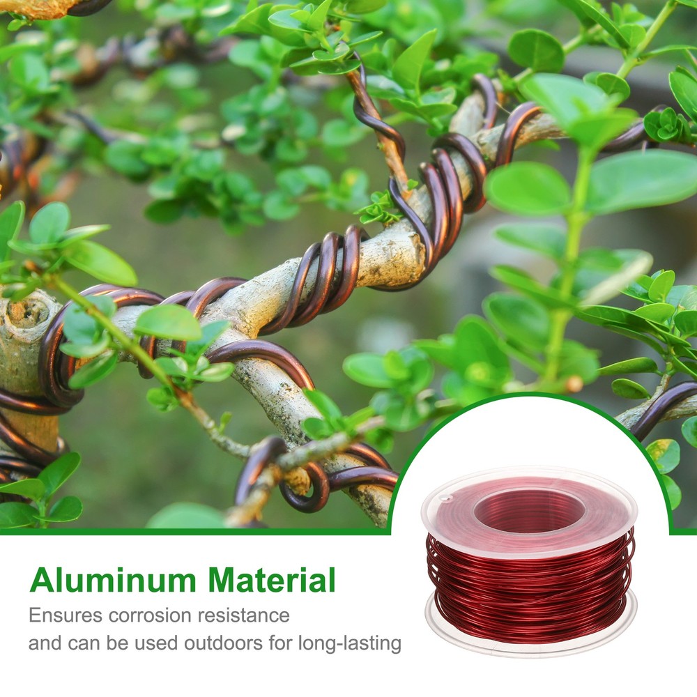 Bonsai Wire Anodized Aluminum Training Wire Roll 1mm 98ft Red