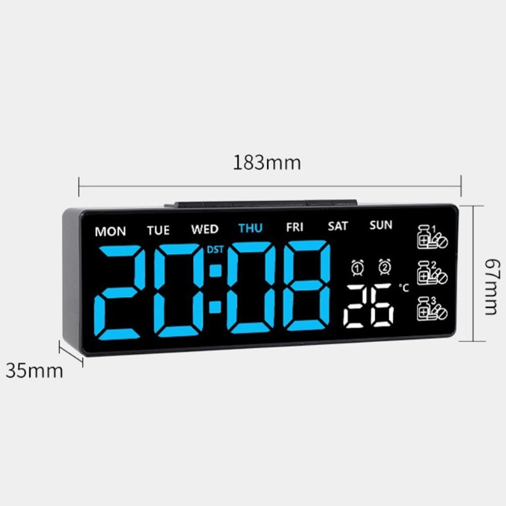 Adjustable Brightness Digital Wall Clock Time Management 12-24 Hour Format