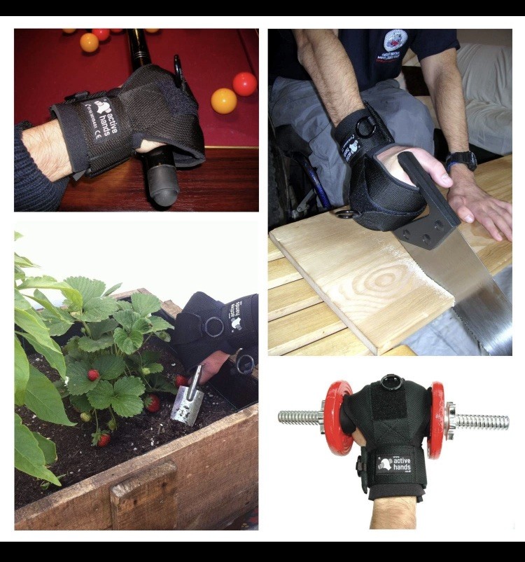 Active Hands Limb Difference Gripping Aid | Standard Size For Right Hand | Black