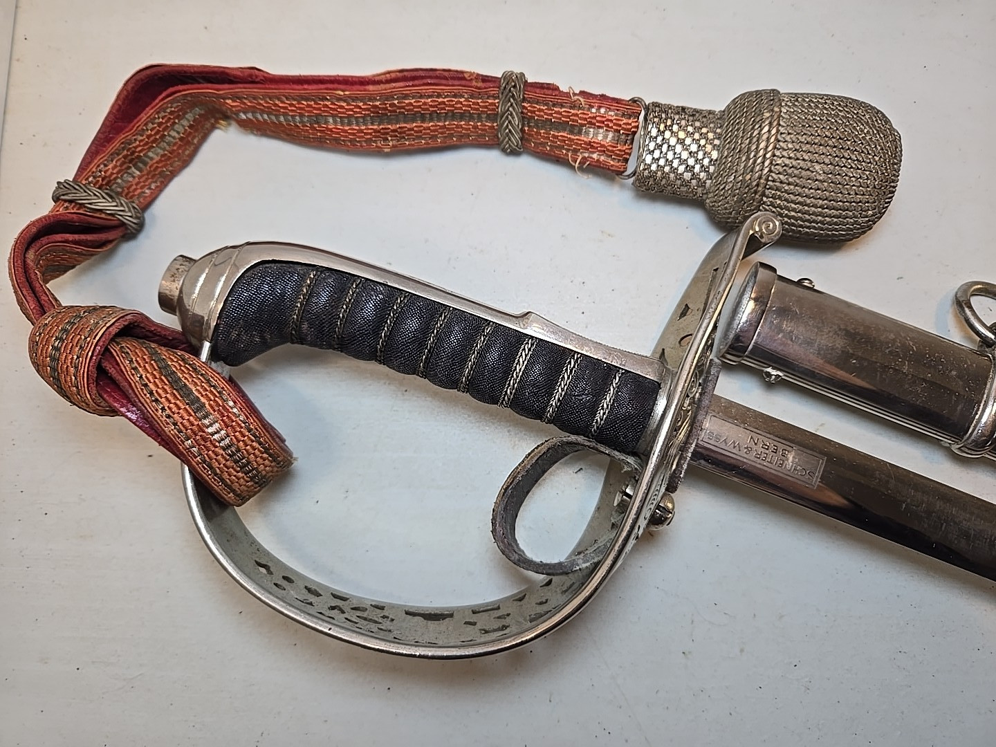 Schneiter & Wyss Bern WWI M1899 Swiss Officer Sword with Scabbard