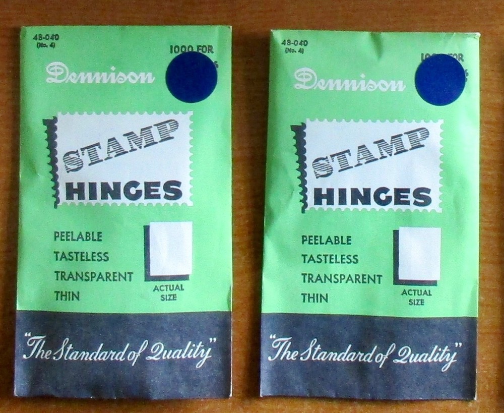 Two Unopened Packages of Dennison Stamp Hinges 48-040