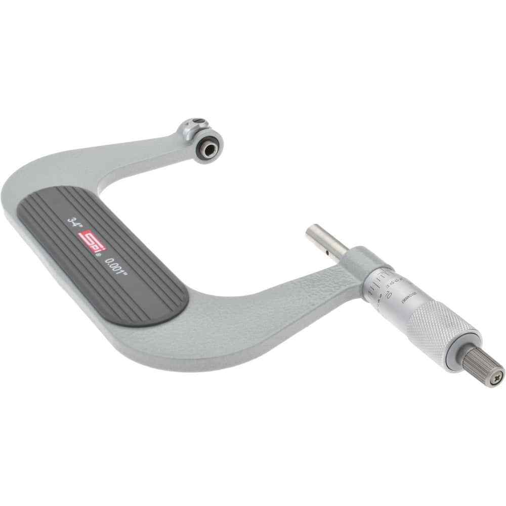 SPI 3 to 4" Range, Mechanical Screw Thread Micrometer Ratchet Stop Thimble, 0...