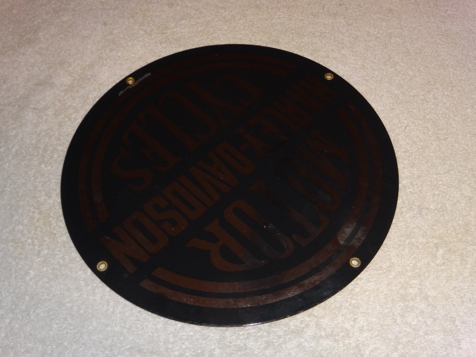 VINTAGE HARLEY DAVIDSON MOTORCYCLES 11 1/4" PORCELAIN METAL GASOLINE & OIL SIGN!