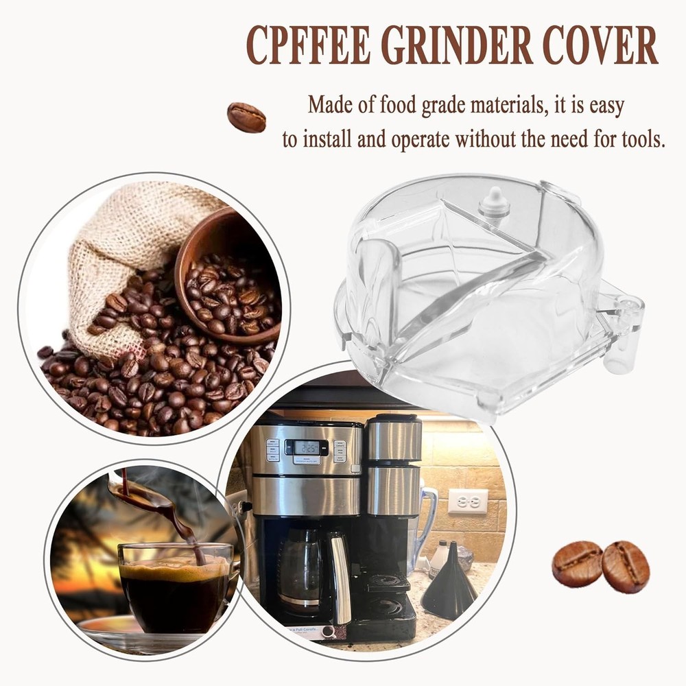 Replacement for Cuisinart Coffee Maker Clear Replacement Grinder Assembly Lid D