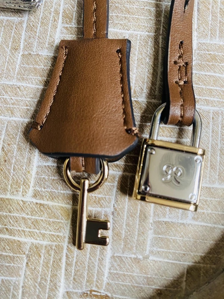Leather Strap with Decorative Key and Lock Charm