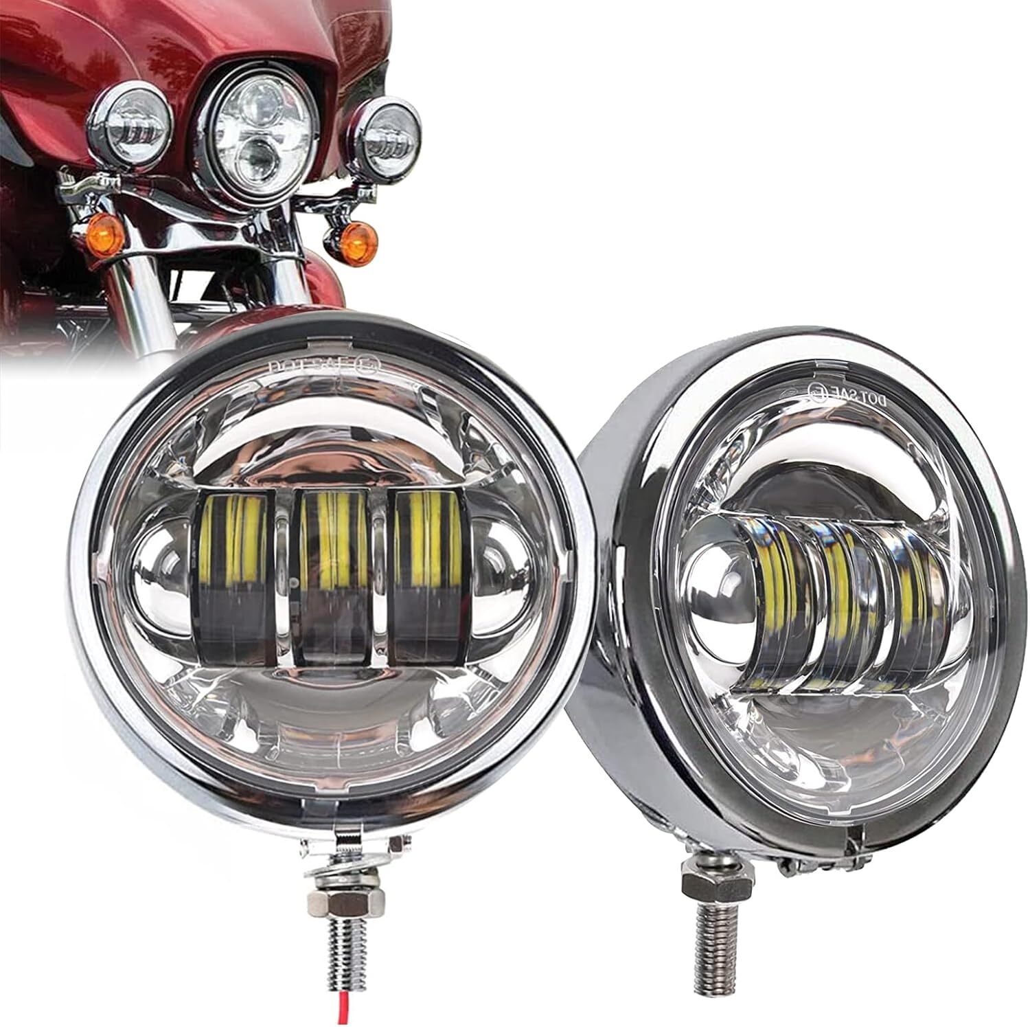 7Inch 140W LED Headlight Hi/Lo + 2Pcs 4.5Inch 80W Fog Light for Harley Davidson