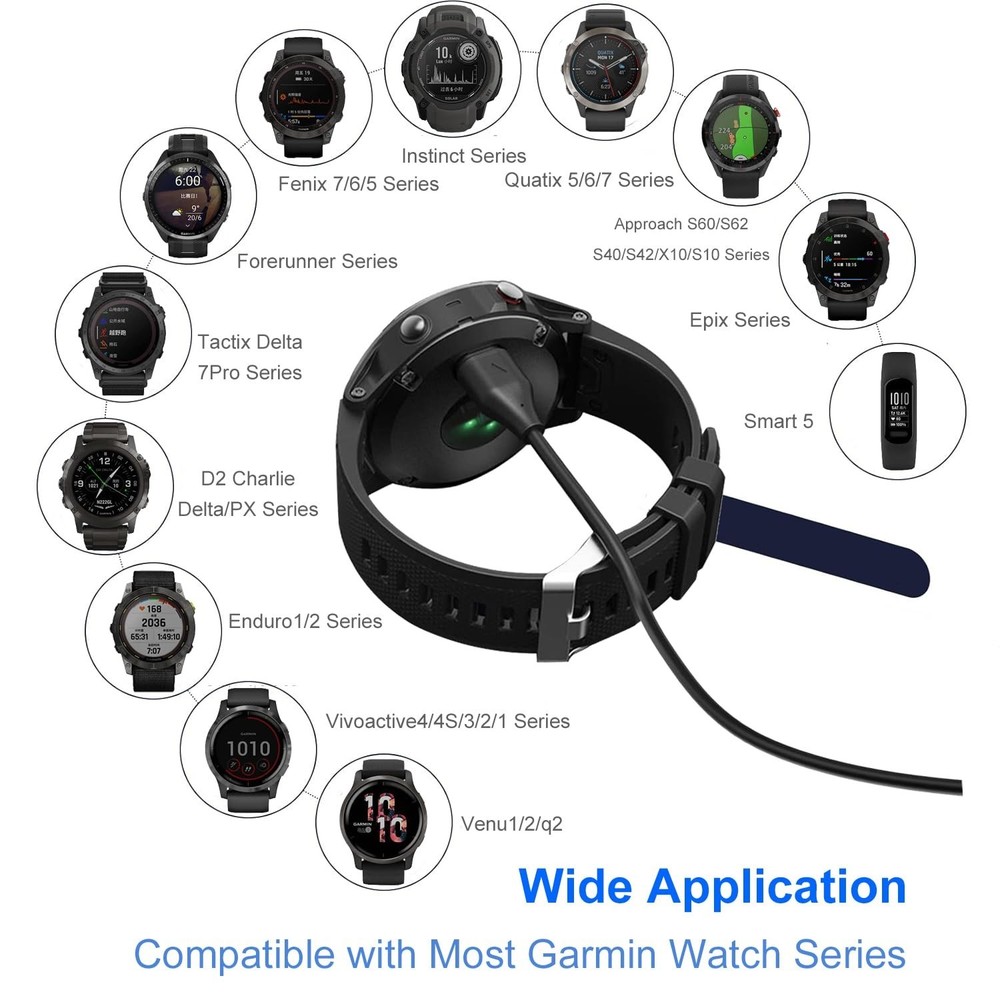 3.3 Ft USB-C Charging Cable for Garmin Devices - Versatile & Durable Design