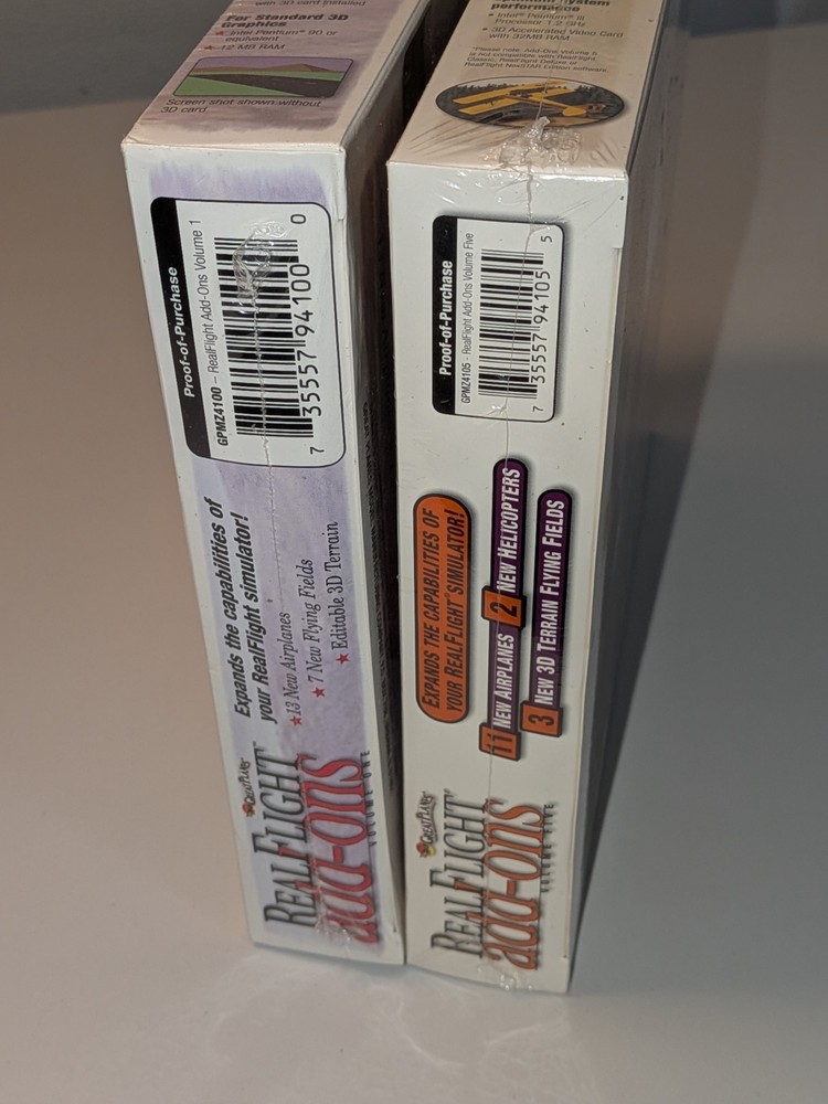 2 Great Planes Real Flight Add Ons Software CD Volume 1 & 5 Sealed