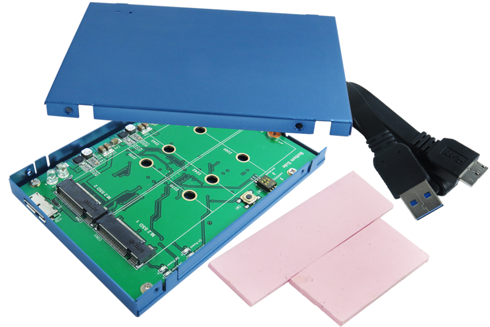 USB 3.1 Micro B to M.2 B Key X2 Raid Card