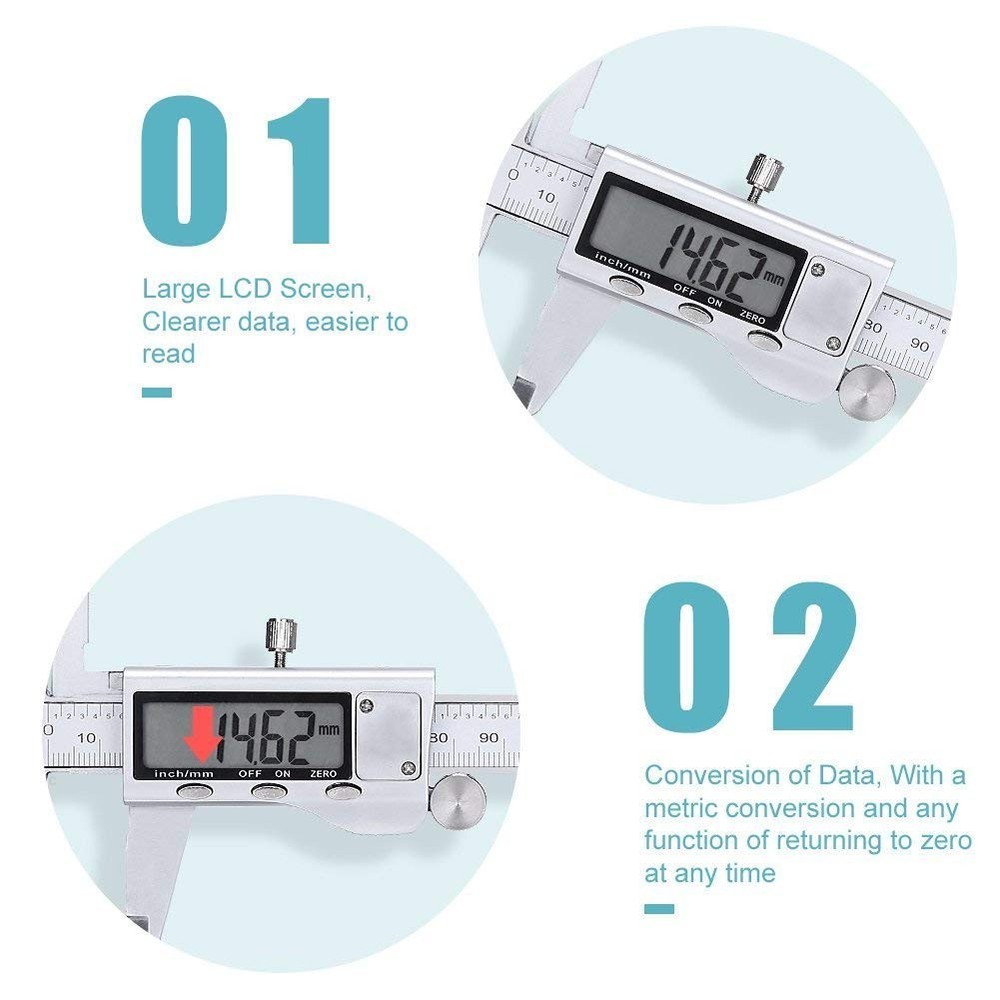 Accurate Micrometer with Large LCD Screen, Auto-Off Feature