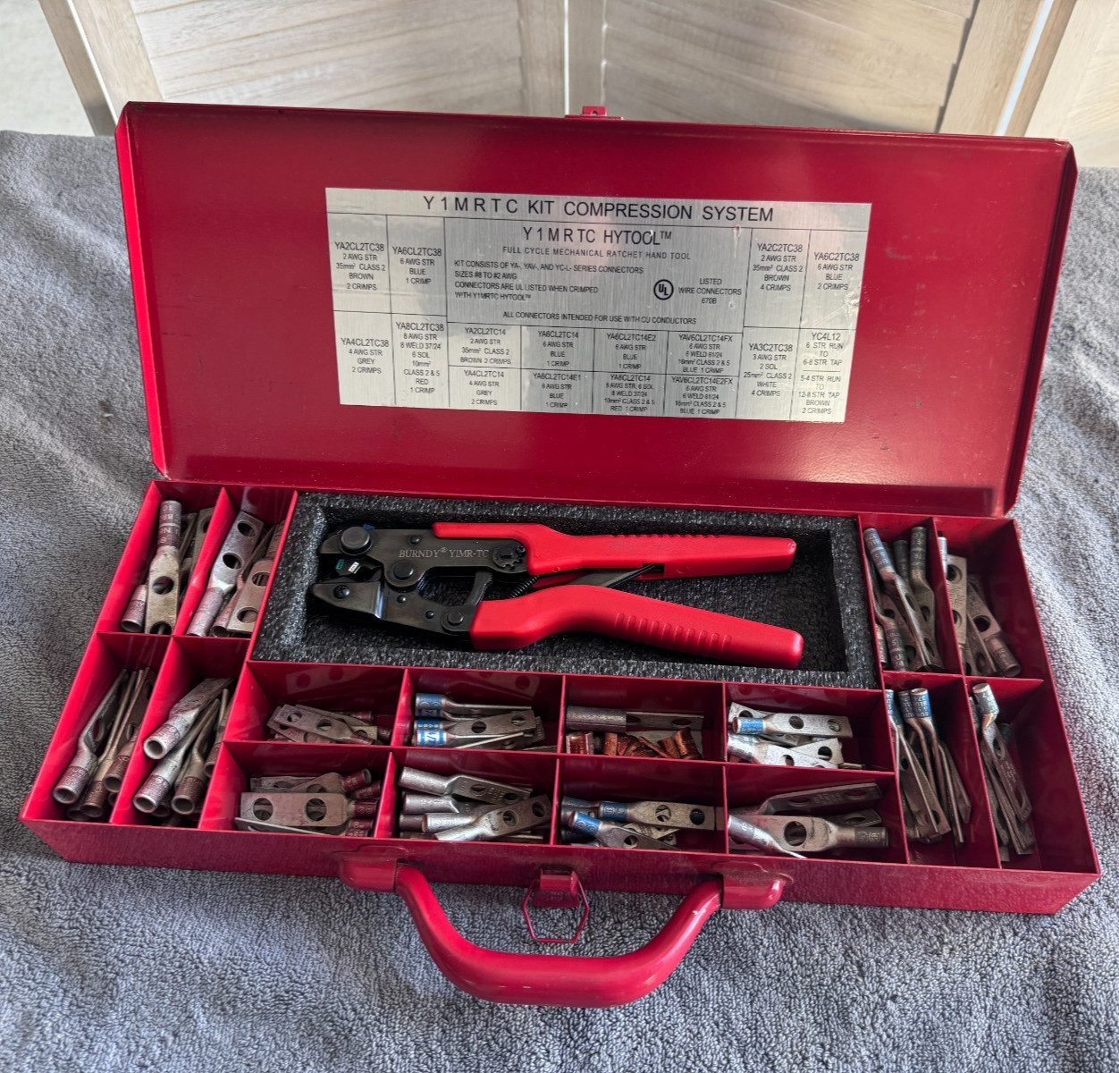 Burndy Compression System Ratcheting Crimper Y1MRTC Kit