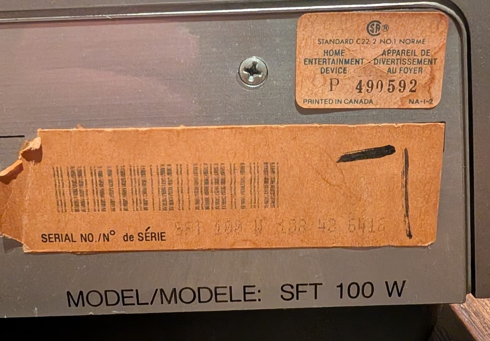 Vintage RCA Selectavision Video Disc Player Model SFT 100