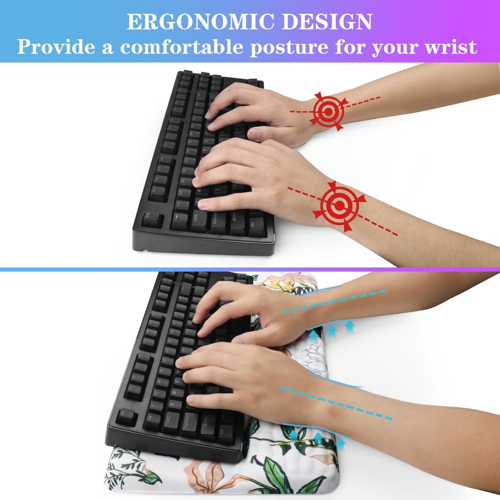 Ergonomic Tilted Computer Keyboard Stand Wrist Rest Riser Tray Wild Grass