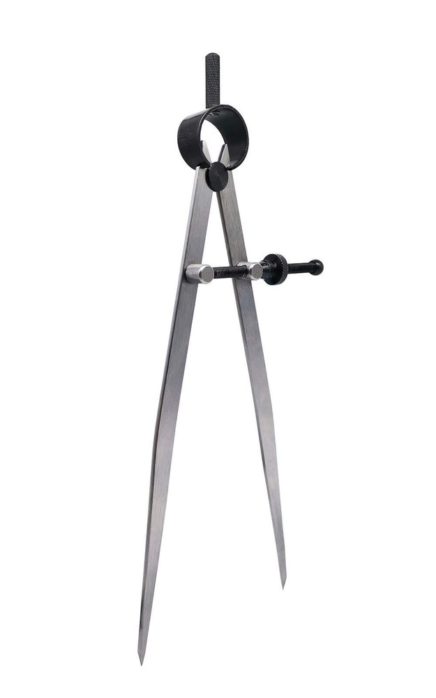 8-inch Adjustable Lockable Steel Wing Divider Leather Compass Scribe Tool