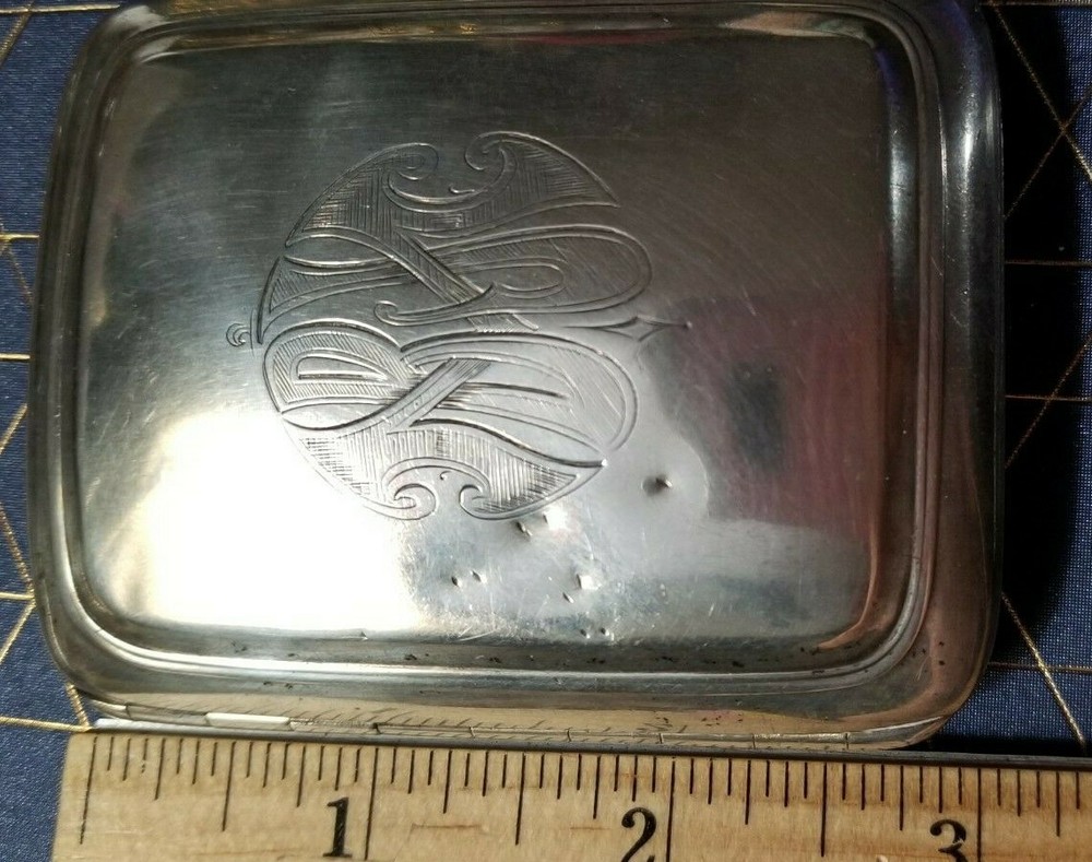 ANTIQUE STERLING SILVER T-80 CIGARETTE CASE 