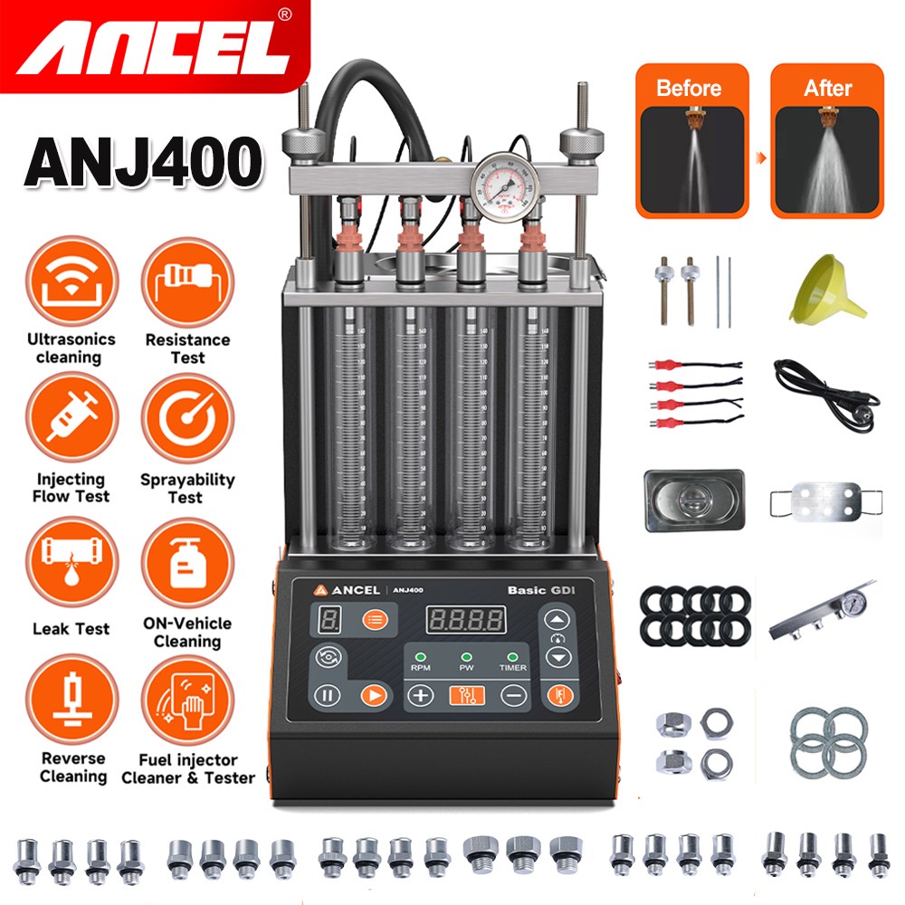 ANCEL Fuel Injector Cleaner Tester Low Resistance Injector Test Function ANJ400