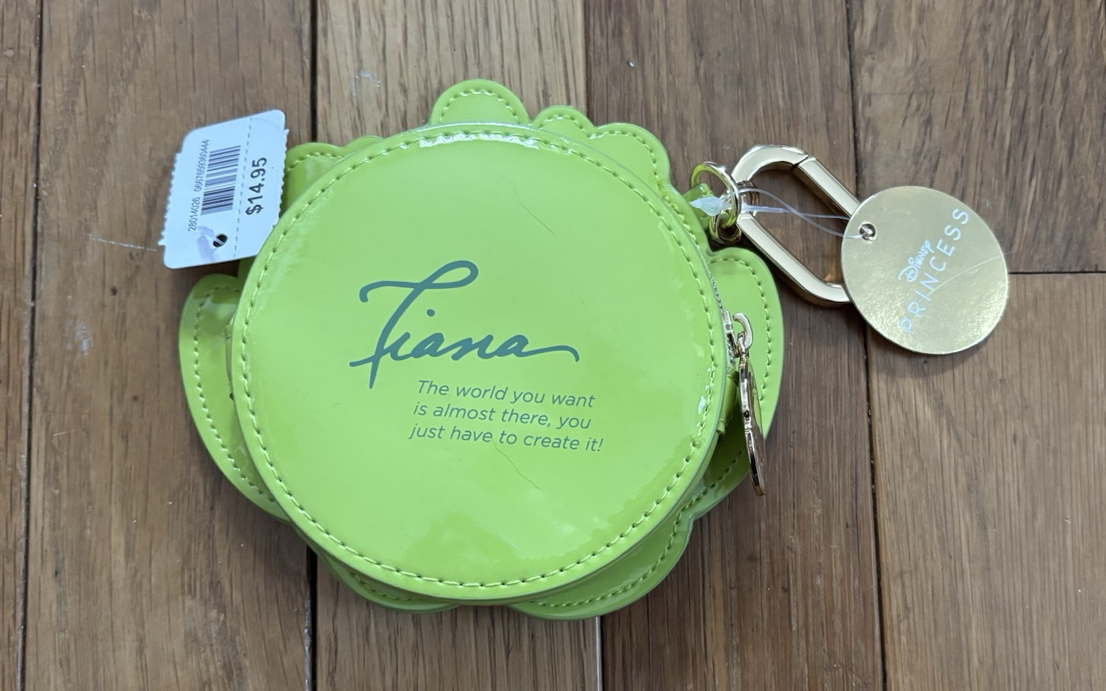 New Bath & Body Works Disney Princess Tiana Coin Purse Wallet Green Lily Flower