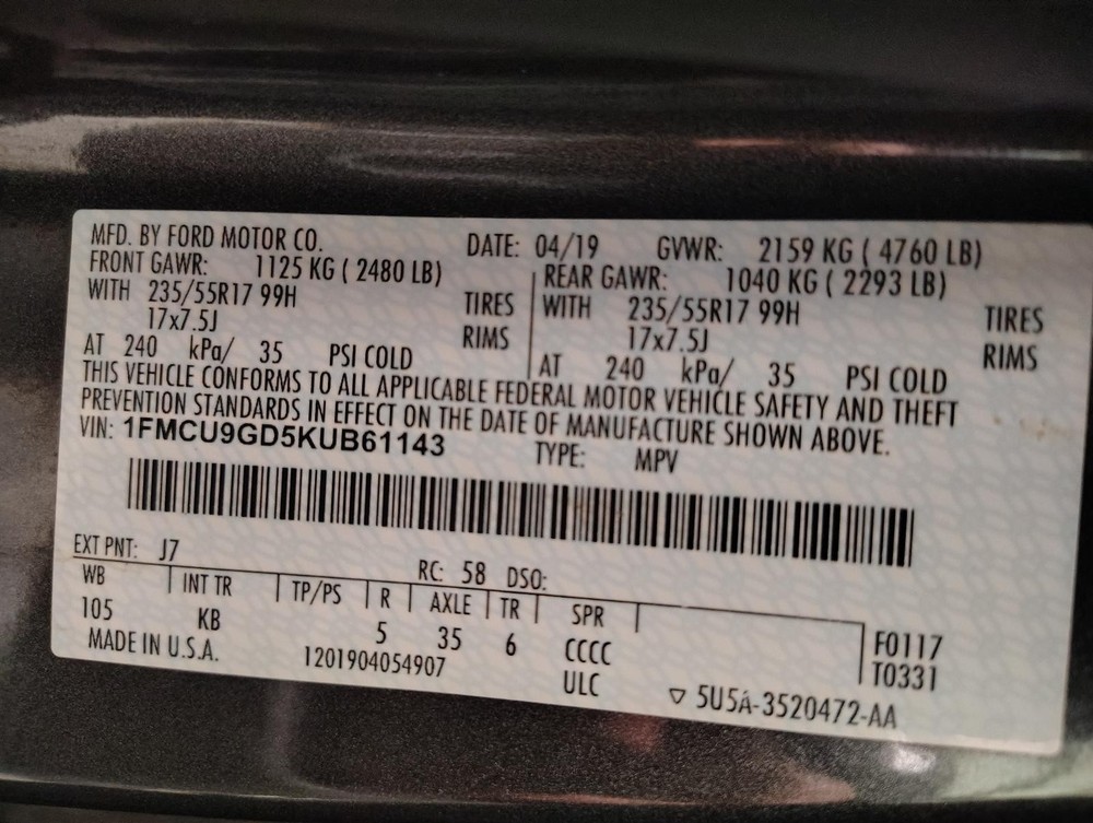Used A/C Selector Switch fits: 2019 Ford Escape front automatic temperature cont