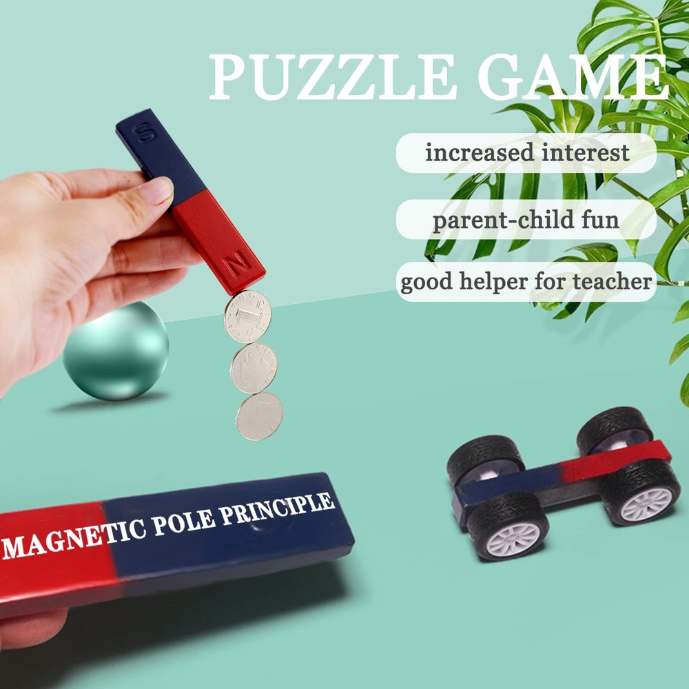 2 Pack Bar Magnet for Kids Science Experiment Education