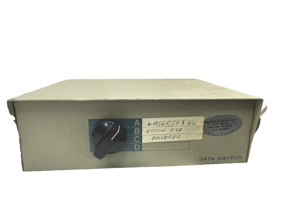 Data Transfer A-B-C-D Switch Box , 15 Plugs,Tested