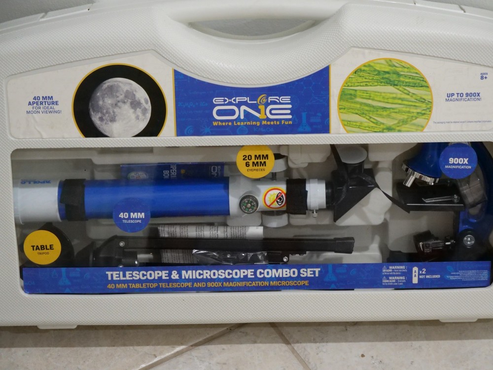 Explore One Telescope & 900x Microscope Combo Set with Carry Case