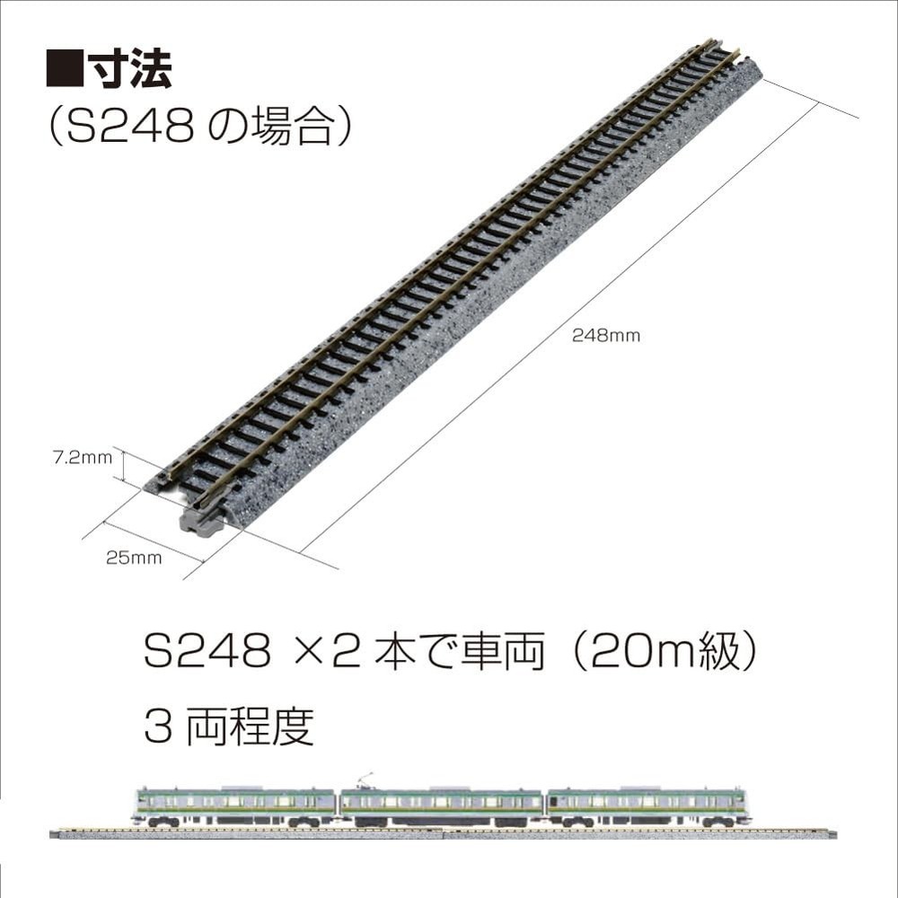 N Scale 9-3/4" Straight Model Train Track Section 4 Pack