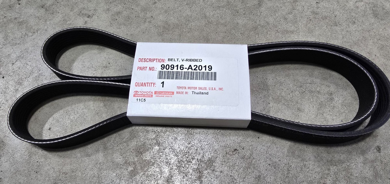 Toyota OEM Genuine Serpentine Drive Fan Belt 90916-A2019 Highlander Sienna Camry