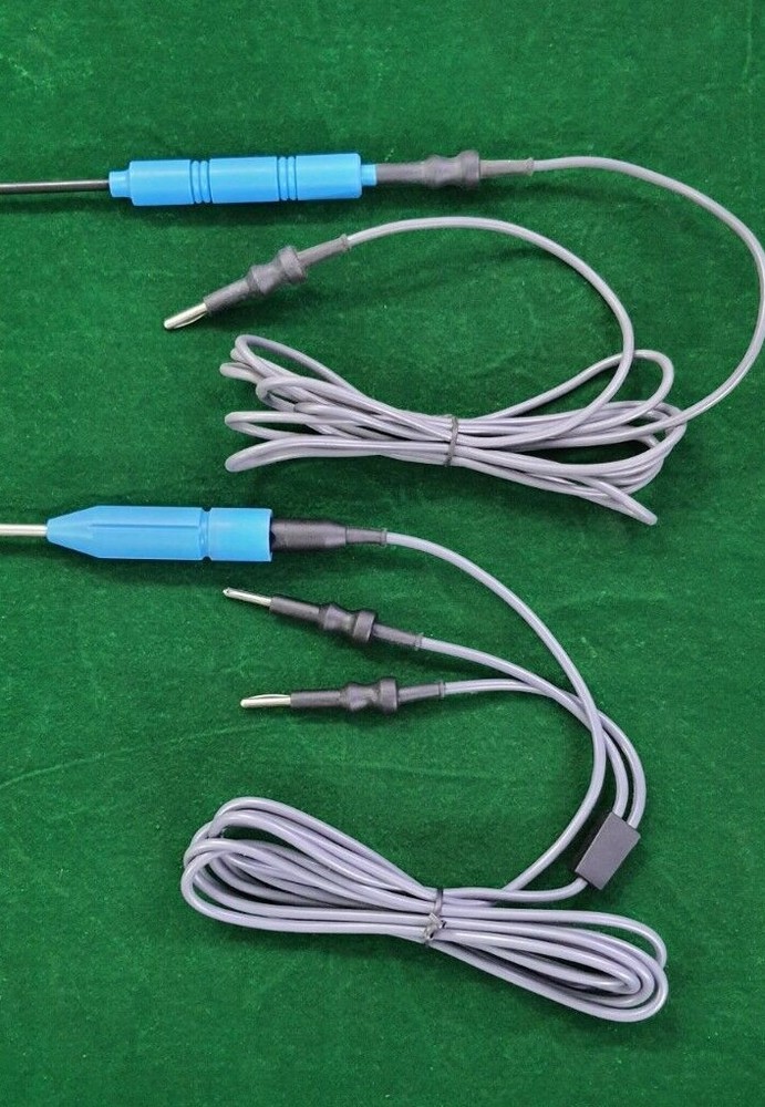 2pc Laparoscopic Bipolar/Monopolar L-Hook 5mmx330mm & Cable Reusable Instruments