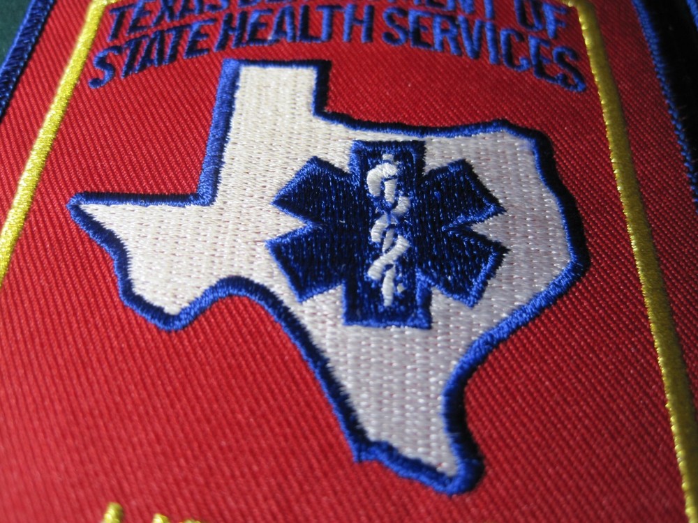 Texas Licensed Paramedic Patch Genuine 3M Hook Applied Shoulder Size Look!