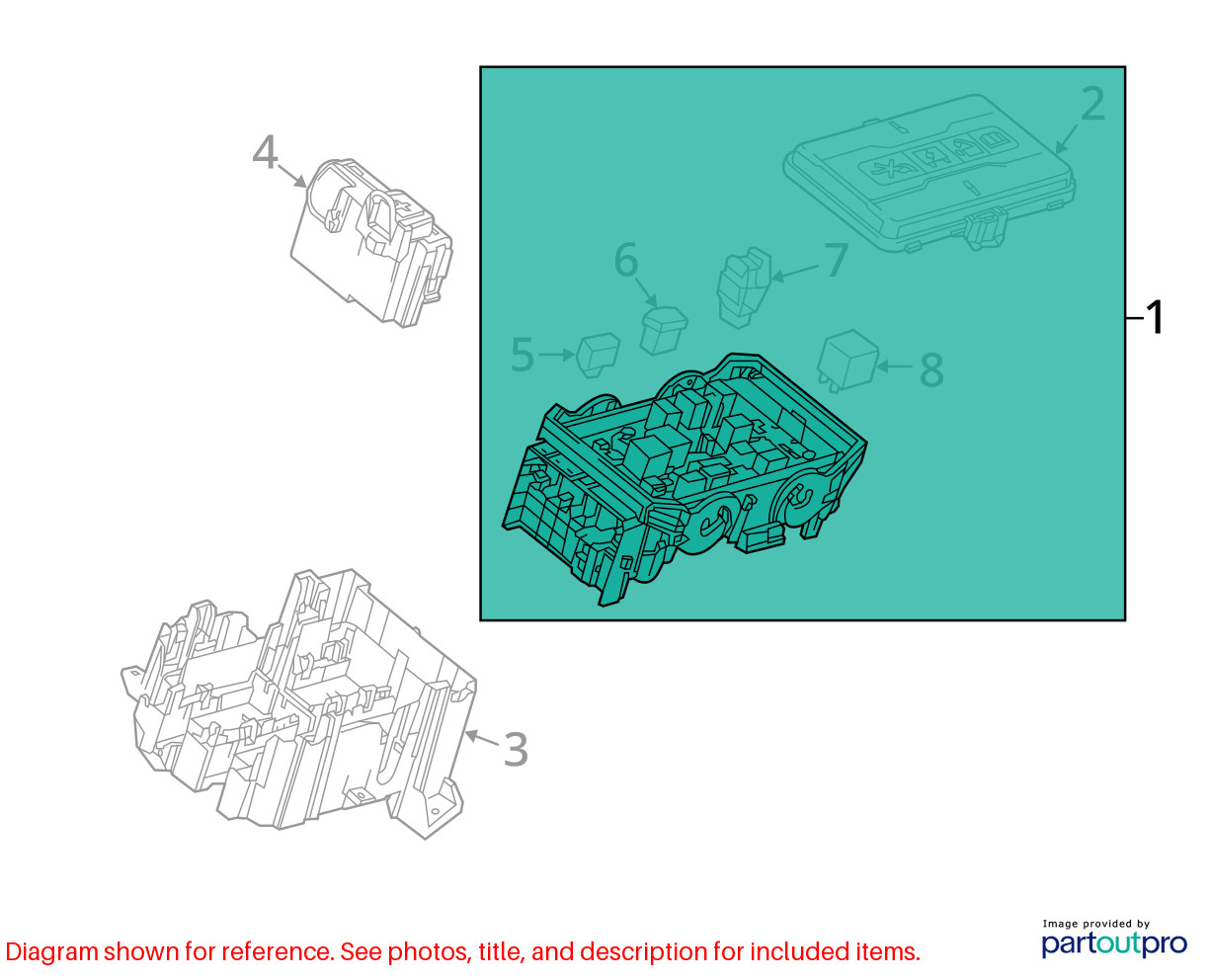 25 CHEVY MALIBU RS FUSE BOX 1.5L ENGINE 42830286